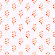 Watercolor Ice Cream Pattern With A Pink Speckled Background