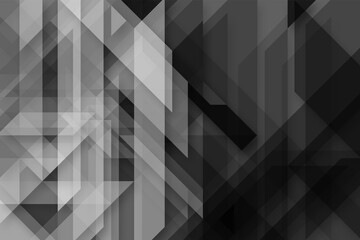 Abstract monochrome geometric vector banner with triangular pattern