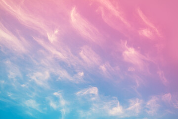 Poster - Colorful cloudy sky at sunset. Gradient color. Sky texture. Abstract natural background