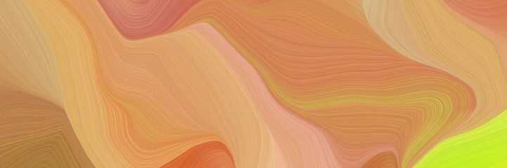 Aufkleber - elegant graphic with waves. abstract waves design with sandy brown, dark salmon and green yellow color