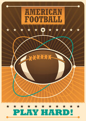 Wall Mural - American football poster design in retro style. Vector illustration.