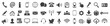 Set grey contact icons, communication signs - vector