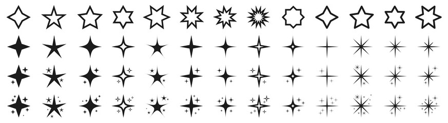 Fototapete - Stars set icons. Rating star signs collection – for stock