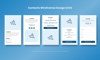 Wall Mural - Contacts Wire frame Design UI Kit