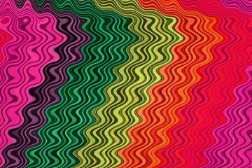 Poster - Closeup shot of a surface made up of wavy lines in different colors