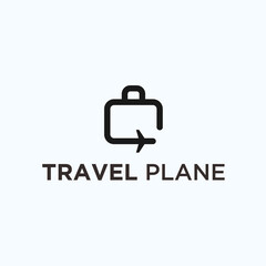 Wall Mural - travel bag logo. airplane travel logo