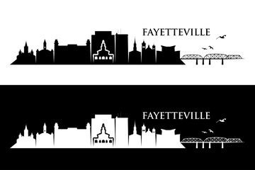 Wall Mural - Fayetteville skyline - United States of America, USA, North Carolina - vector illustration
