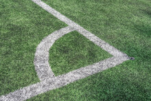 Artificial Turf Soccer Field, A Corner Marker Line