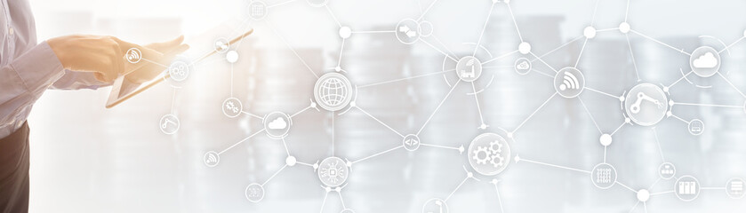 Wall Mural - technology background. workflow organisation structure on virtual screen.
