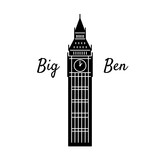 Fototapeta Big Ben - Famous Big Ben in line art style. Illustration suitable for travel, leisure and souvenir themes.