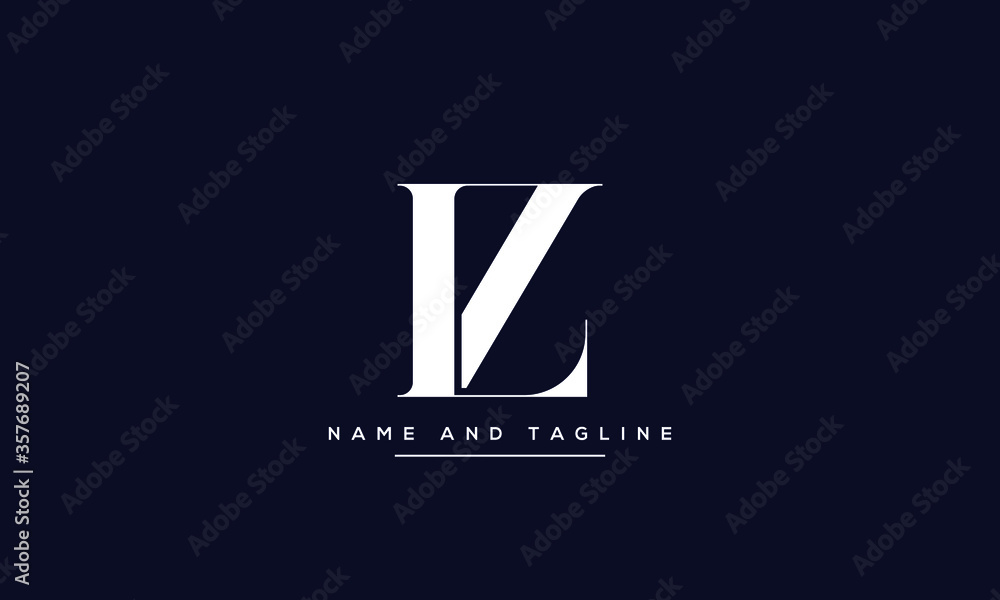 alphabet letters monogram icon logo LZ or ZL - obrazy, fototapety, plakaty 