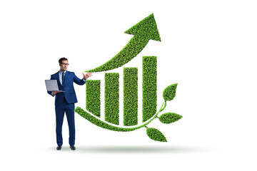 Green economy growth concept with businessman