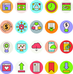 Wall Mural - SEO and Marketing Vector Icons