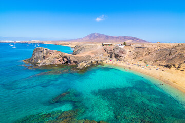 Beautiful view of Parrot Beach ( Papagayo Beach) - Lanzarote, Canary Islands - Spain