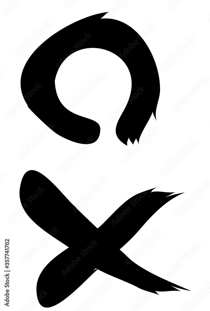 筆素材 丸印とバツ印のベクターイラスト Blank Space Canvas Print Blank Spa Tkm