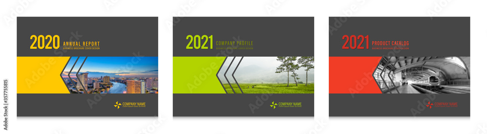 Cover design for annual report business catalog company profile brochure magazine flyer booklet poster banner. A4 landscape template design element cover vector. - obrazy, fototapety, plakaty 