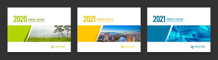 Wall Mural - Cover design for annual report business catalog company profile brochure magazine flyer booklet poster banner. A4 landscape template design element cover vector.