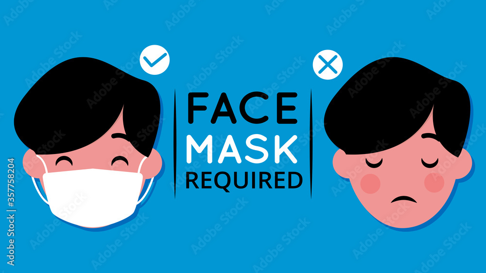 Face mask required signage - Vector Illustration Stock Vector | Adobe Stock