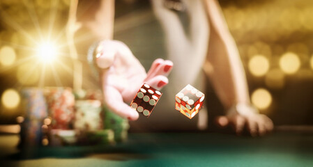 Wall Mural - Man gambling at the craps table