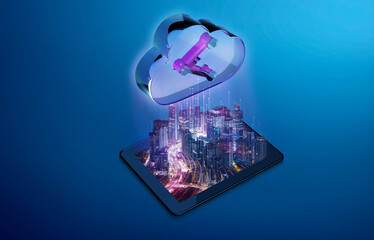 Cloud storage technology concept