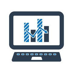 Online marketing report, analysis icon. Business Market Report Graph icon. 