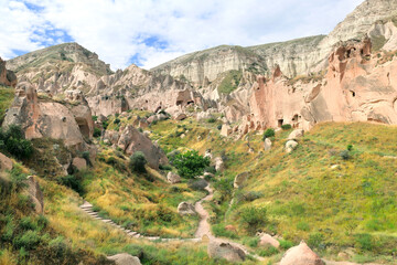 Sticker - Caves in rock, Selime Monastery, Ihlara Valley, Cappadocia, Turkey