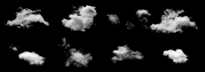 Wall Mural - white clouds set with black background