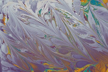 Canvas Print - Closeup shot of an abstract painting made of mainly silver color