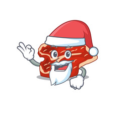 Poster - cartoon character of T-bone Santa with cute ok finger