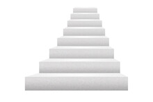 White Staircase Or Stairway For Decoration Interior Isolated With Clipping Path