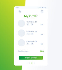 Wall Mural - place order mobile ui design