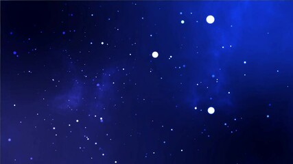 abstract background - blue galaxy and starts animation. space texture with animated particles, 4k vi