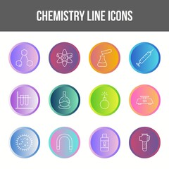 Canvas Print - Unique chemistry vector line icon set