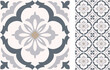 Seamless  Azulejo tile. Portuguese and Spain decor. Islam, Arabic, Indian, Ottoman motif. Vector Hand drawn background