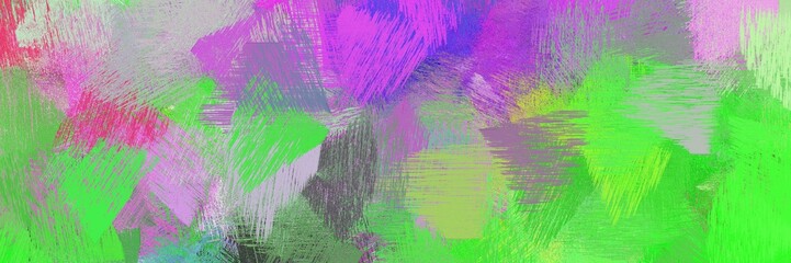 Wall Mural - creative brush strokes background with dark sea green, lime green and medium orchid. graphic can be 