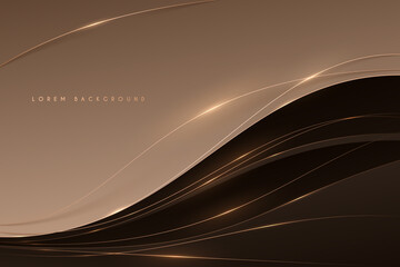 Wall Mural - Abstract soft brown color background with gold lines