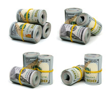 Set Of Money Roll Dollars