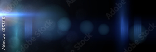 intense blue and mainly off screen lens flare overlay texture with bokeh effect Tableau sur Toile