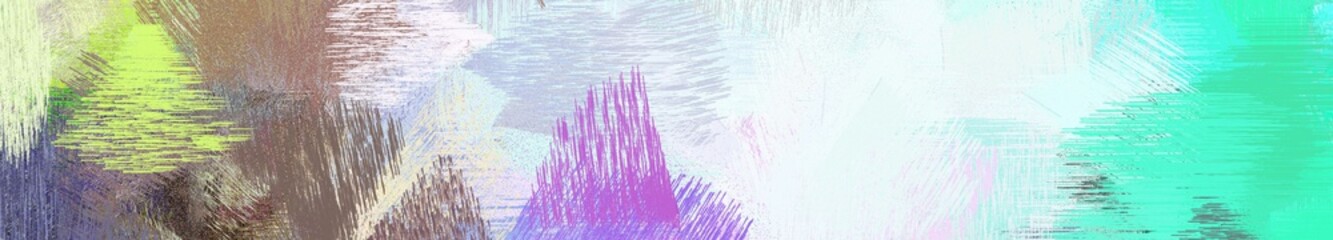 Wall Mural - wide landscape graphic with colorful brush strokes background with light gray, lavender and turquois