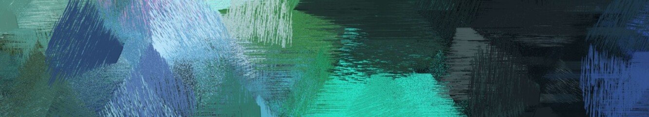 Wall Mural - wide landscape graphic with colorful brush strokes background with dark slate gray, very dark blue a