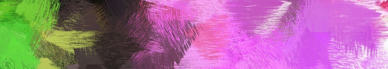 Wall Mural - wide landscape graphic with creative brush strokes background with orchid, very dark violet and dark