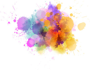 Wall Mural - Multicolored splash watercolor blot - template for your designs.