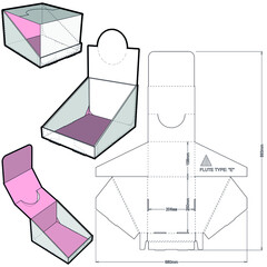 Counter display stand and Die-cut Pattern. The .eps file is full scale and fully functional. Prepared for real cardboard production.