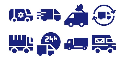 Canvas Print - trucking icon set