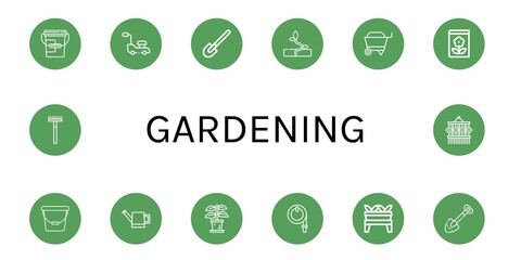 Poster - Set of gardening icons