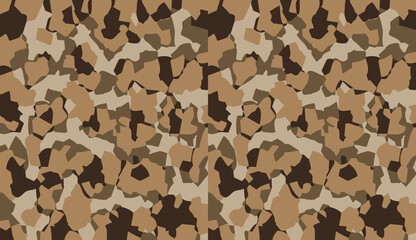 Wall Mural - Camouflage pattern background vector. Military style masking camo clothing repeat print. Virtual background for online conferences, online transmissions. Brown olive colors geometric texture wall