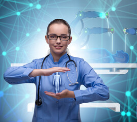 Wall Mural - Woman doctor in telemedicine concept