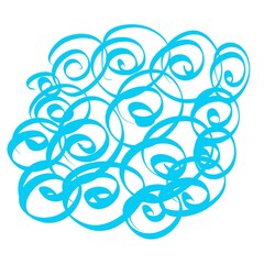 blue simple curls on a white background illustration for decoration design 