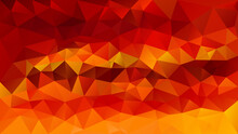 Vector Abstract Irregular Polygon Background - Triangle Low Poly Pattern - Color Vibrant Fiery Red Fire Orange Sunny Yellow