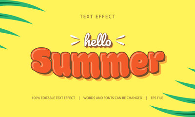 Wall Mural - text effect - hello summer